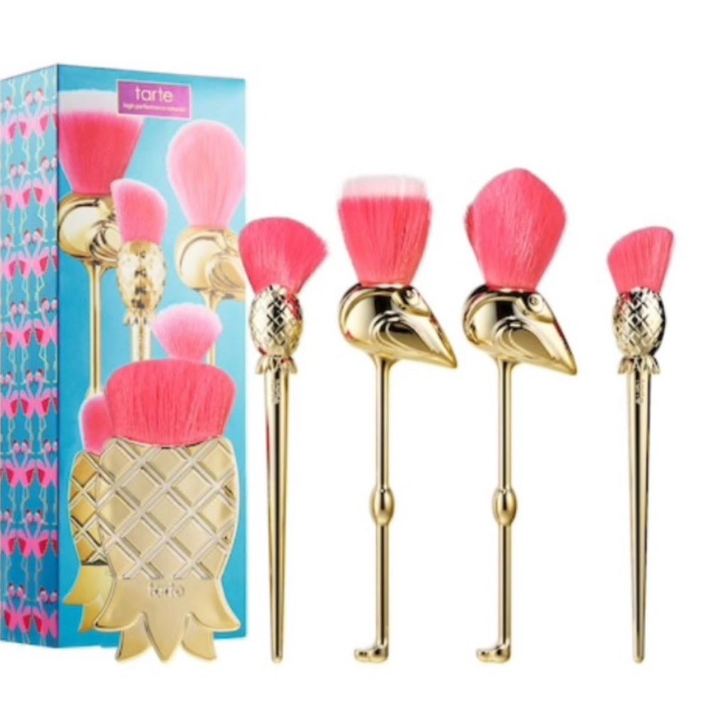 NIB Tarte Let's Flamingle 5-Piece Brush Set - Picture 3 of 6